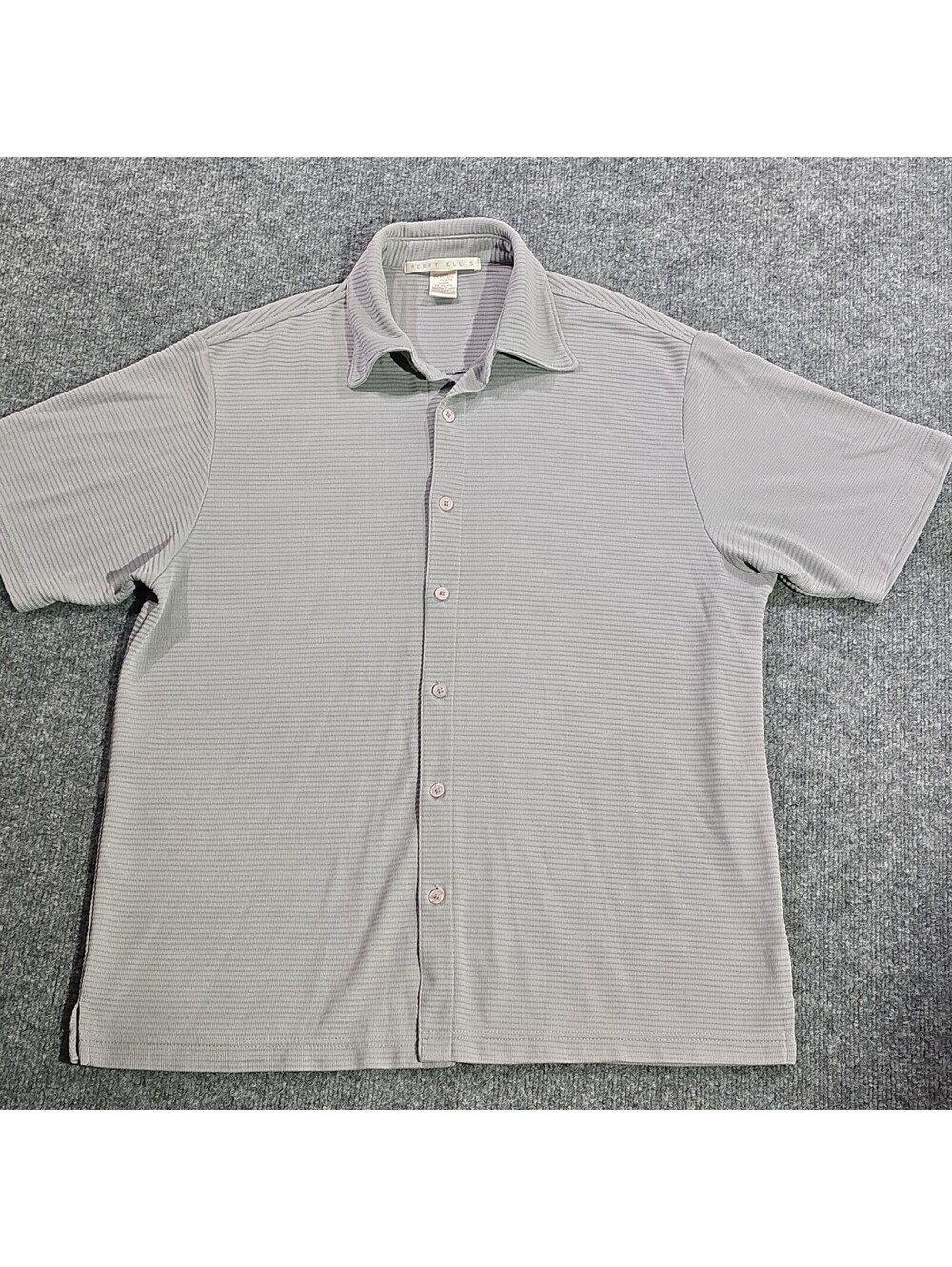 Perry Ellis Men's Gray Modal Polyester Short Sleeve Button-Up Shirt Size L